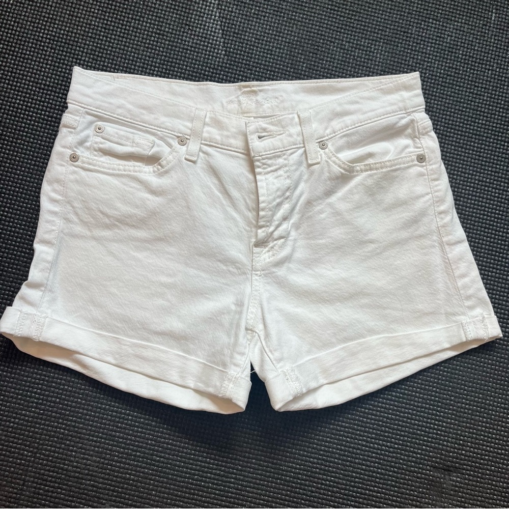 7 For All Mankind White Denim Shorts sz 27